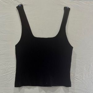 Gently worn plain black forever 21 crop  tank